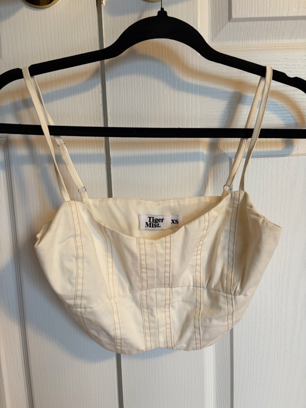 Tiger Mist Cream Corset Crop Top